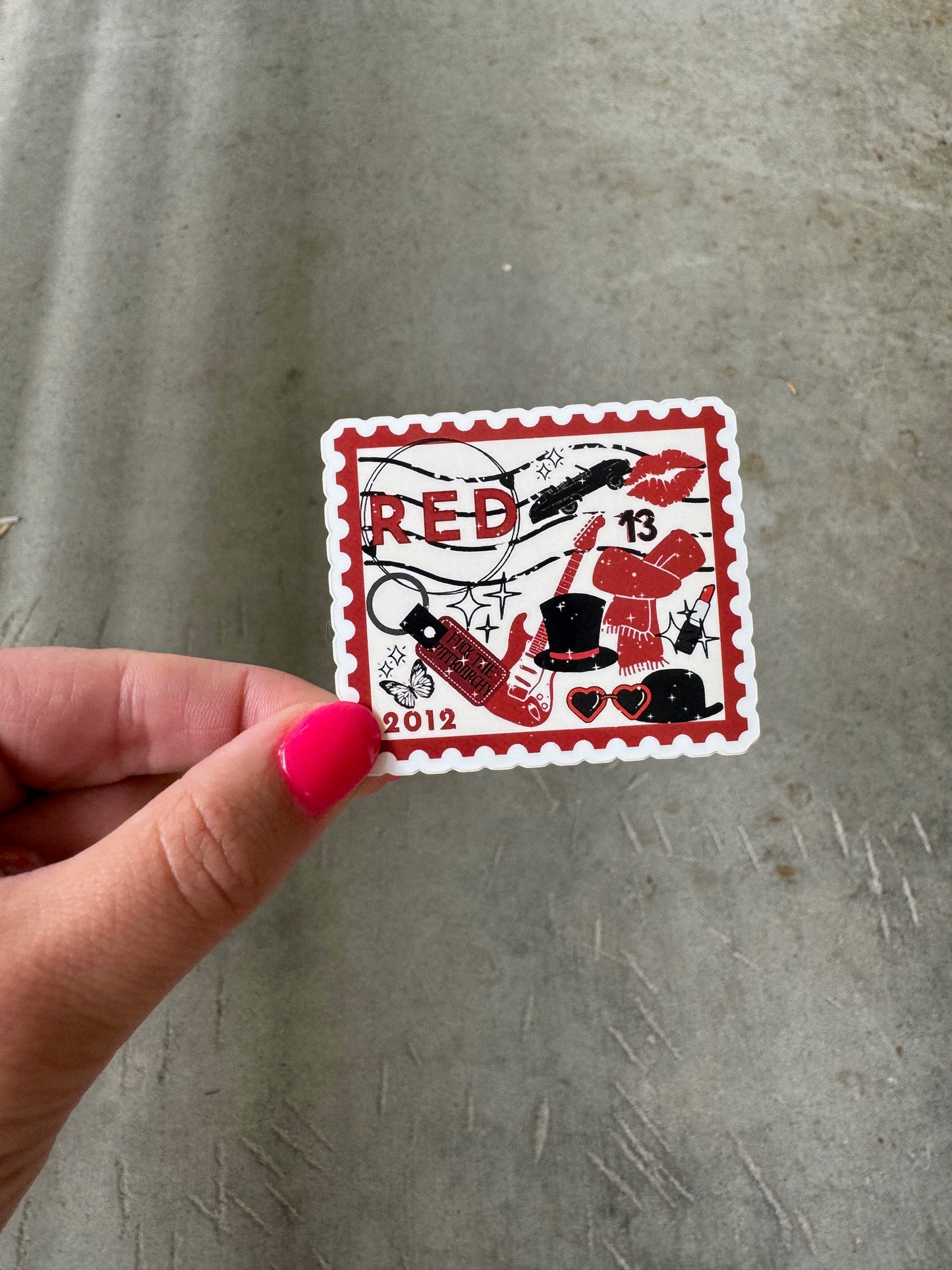 Red Era Stamp Sticker