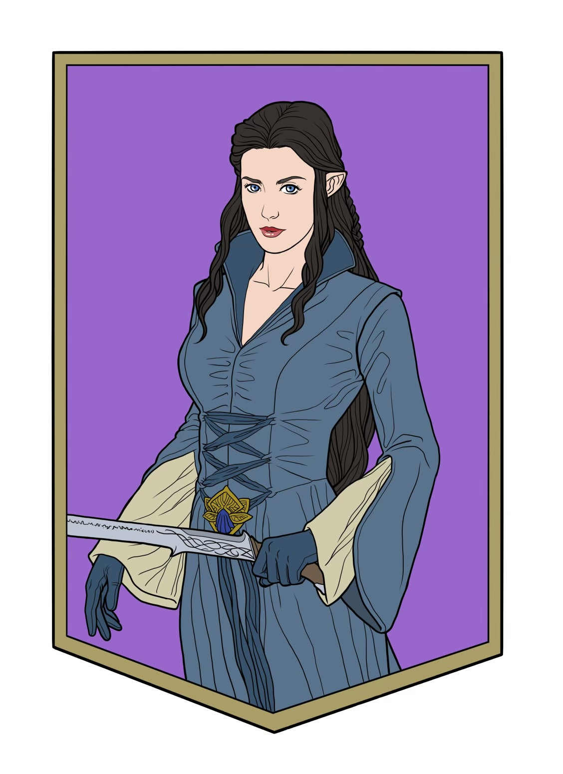 elven lady Middle Earth Emblem Sticker