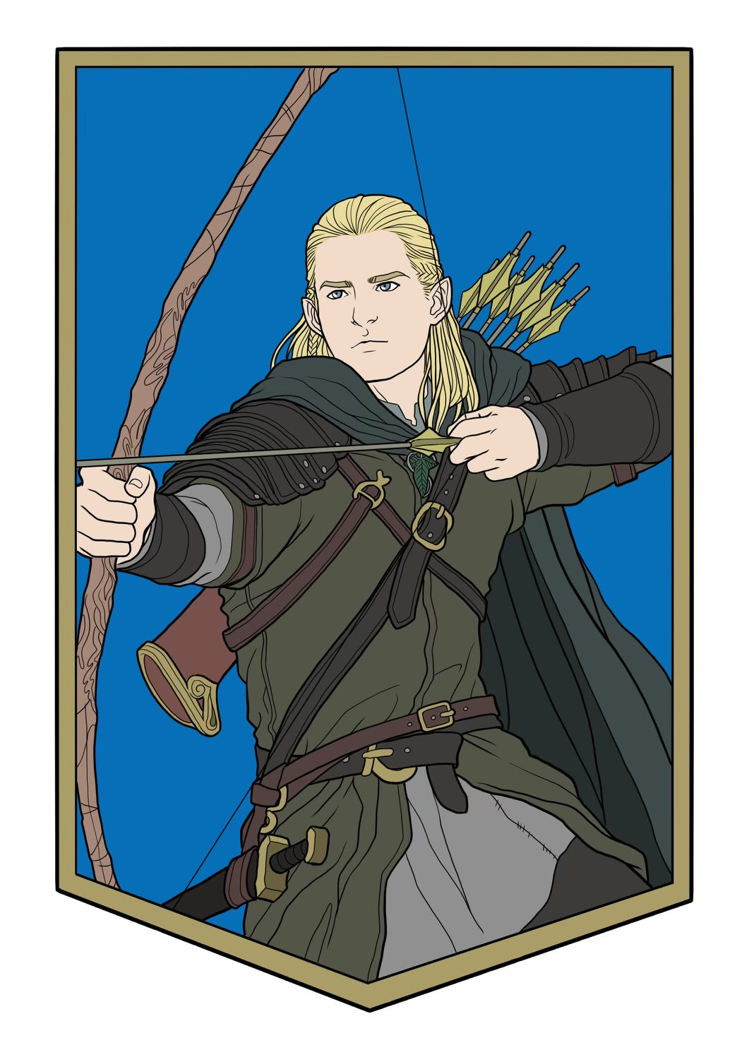 Elf warrior Middle Earth Emblem Sticker