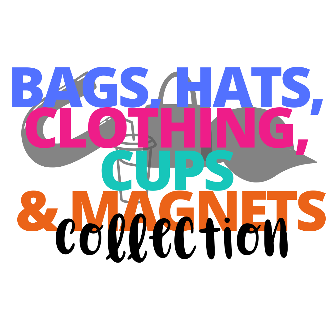 Bags, Hats, Patches, Cups, Clothing, & Magnets