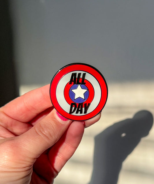 All Day Cap Shield Mini Pin (NEW)