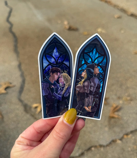 Sam and Celaena Window Stickers