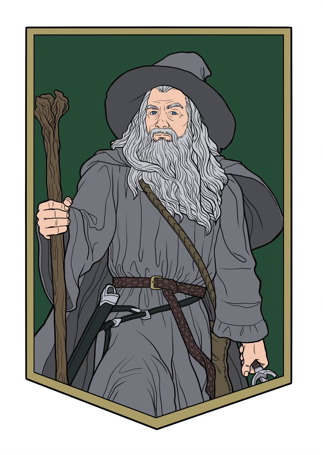 Grey Wizard Middle Earth Emblem Sticker